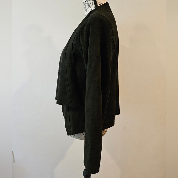 NWOT Naked Zebra faux suede drape open front jacket small - Picture 5 of 12